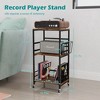HDZNVF 3-Tier Record Player Stand With Vinyl Record Storage And Wheels, Holds Up To 100 Albums - 2 of 4
