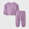 Baby Girls' 2pc Ruffle Cozy Thermal Sweatshirt & Jogger Pants Set - Cat & Jack™ - 2 of 4