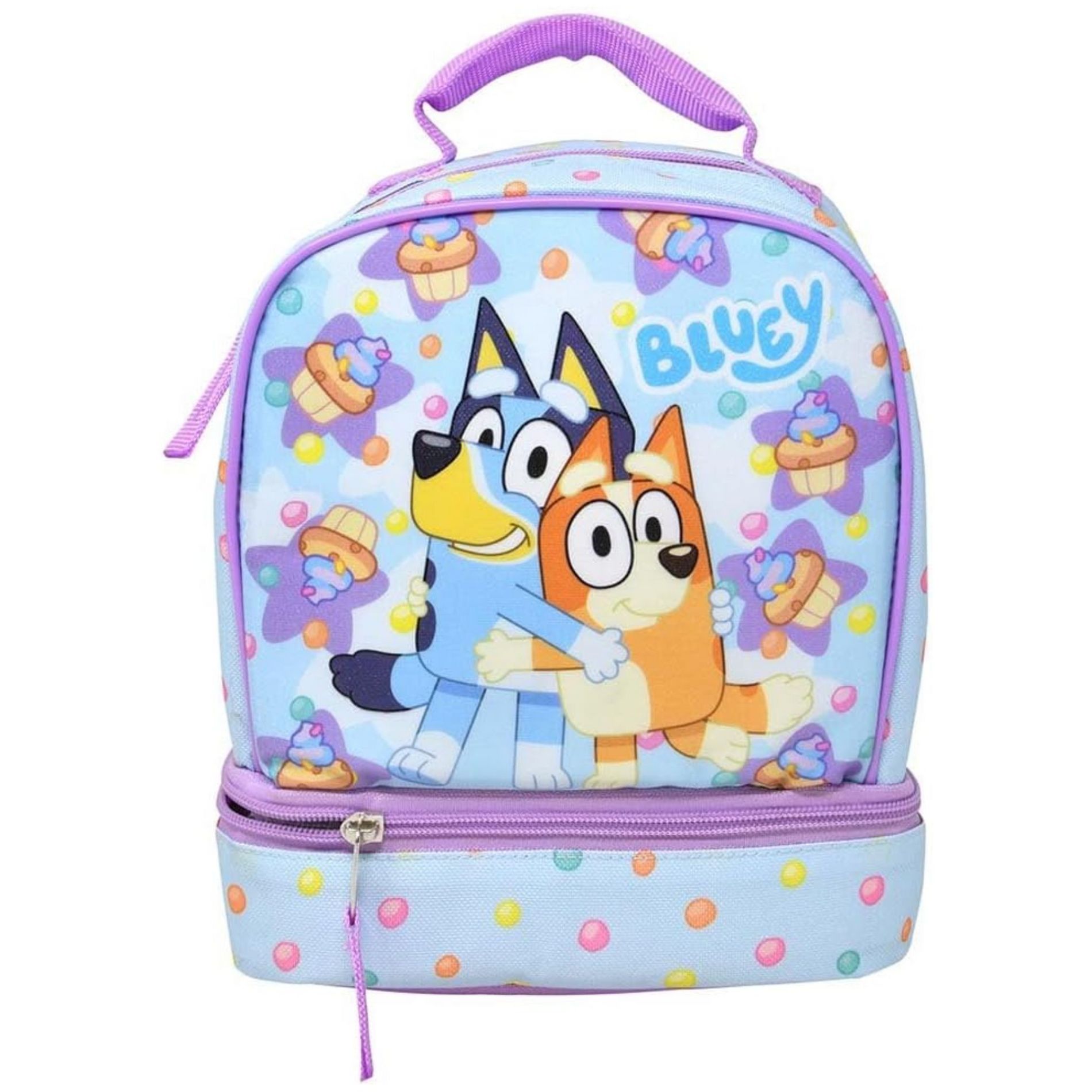 Bluey Kids Insulated Lunch Bag with Handle - Drop Bottom Lunch Bag Design – Reusable Soft Cooler Lunch Box for Boys & Girls, School, Daycare & Travel