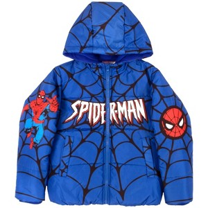 Marvel Spider-Man Boys Long Sleeve Superhero Puffer Winter Jacket - 1 of 4