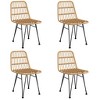 vidaXL Garden Dining Set Black Steel, Polyethylene, Tempered Glass - Brown 55.1" Table Length 4 Items - 4 of 4