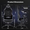 Sweat-proof PU Leather Gaming Chair Fixed up Armrest Lumbar Support Ergonomic Arm Chair With Double Arm & Footrest - 3 of 4