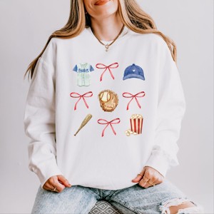 Simply Sage Market Coquette Baseball Chart Lightweight Garment Dyed Sweatshirt - 1 of 4