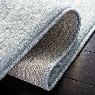 Slate and Ivory Medallion Synthetic Runner Rug, 2'6" x 16'
