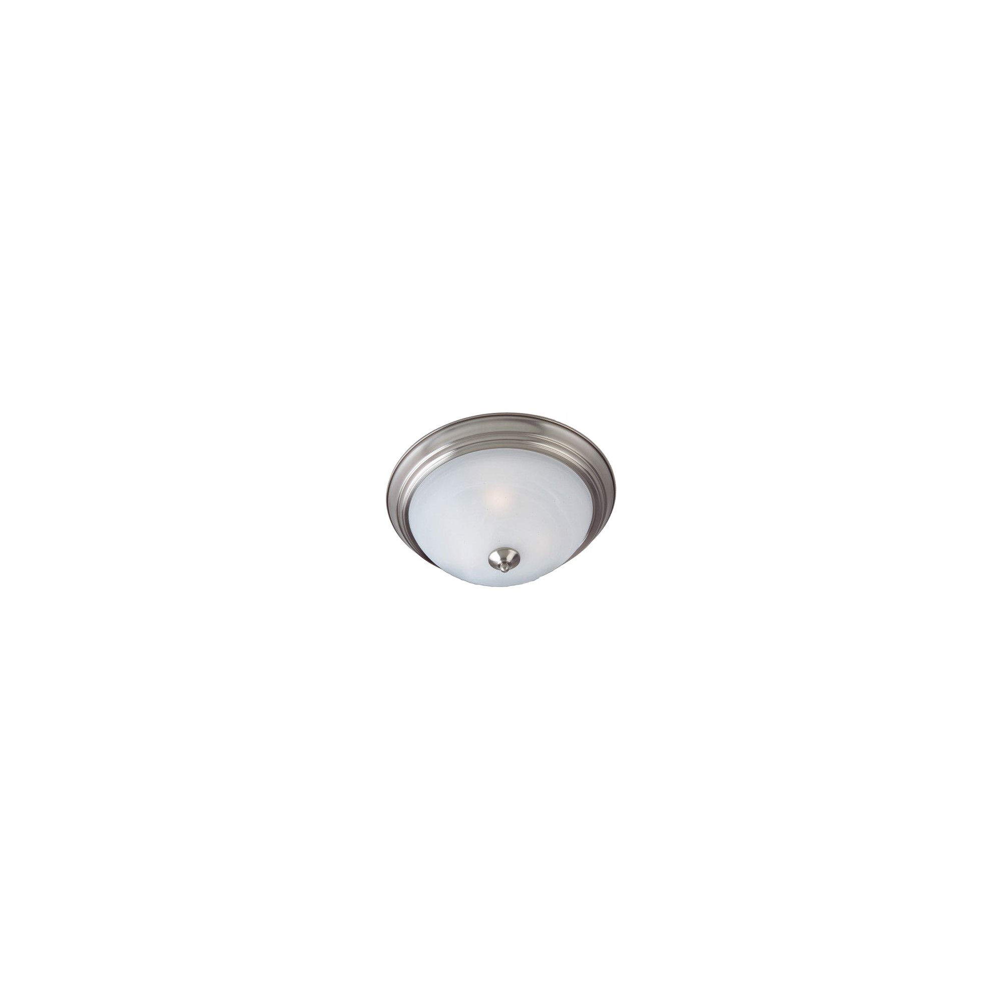 Casual Lighting 3-Bulb Flush Mount with Marbleized Glass - Satin Nickel