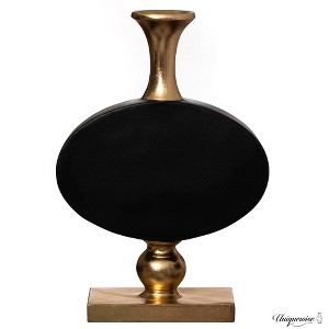 Uniquewise Gold and Black Fiberglass Floor Vase - Enhances Home Decor with Farmhouse Charm-Perfect as a Statement Piece for Living Room Centerpiece - 1 of 4