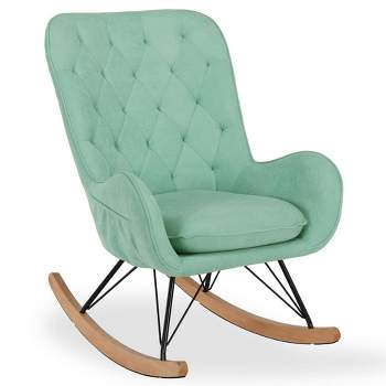 Baby Relax Zander Rocker Chair with Side Storage Pockets Teal