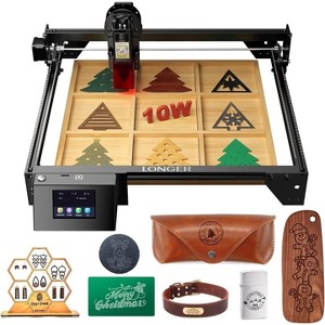 LONGER 10W Laser Engraver Cutter with 15.7in x 15.7in Area, Dual-Beam & Touchscreen - 1 of 4