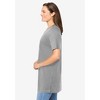 Woman Within Plus Size Perfect Short-Sleeve Shirred V-Neck Tunic - 4 of 4