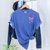 Simply Sage Market Pink Bow Outlined Garment Dyed Tee - 3 of 4