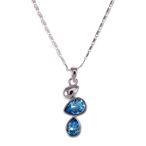 Anna-Kaci Aquamarine Sky Blue Water Crystal Bridesmaid March Birthstone Necklace - 1 of 4