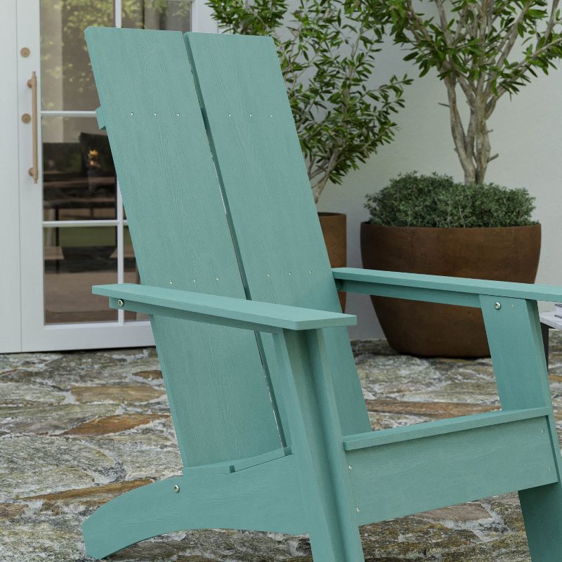 Merrick Lane Set of 4 Modern All-Weather Poly Resin Wood Adirondack Chairs, 6 of 17