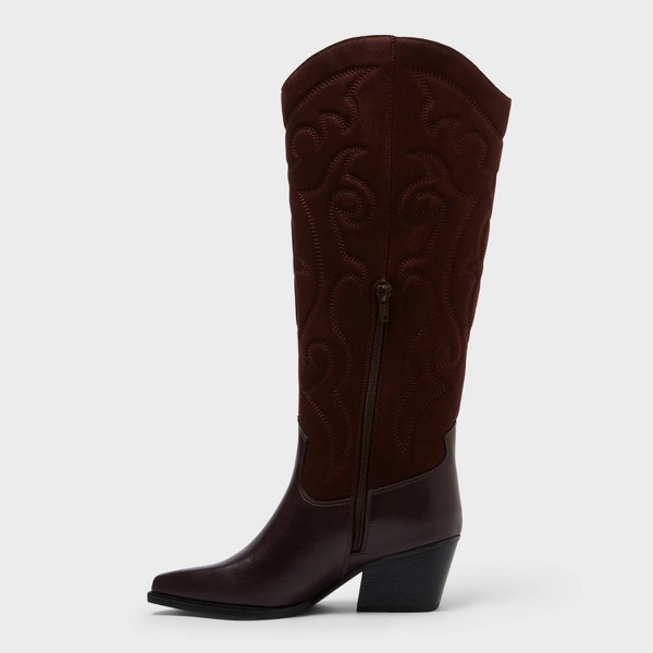 Botas Altas Madeline para Mujer - Universal Thread™ Borgoña 2