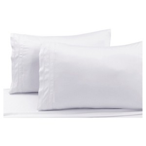 Rayon from Bamboo Solid Pillowcase Pair (King) White 300 Thread Count - Tribeca Living , Size: King Pillowcases