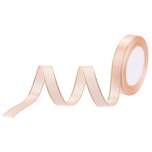 Unique Bargains Double Face Wide Satin Ribbon with Gold Edges for Wedding Bouquet - 1 of 4