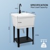 ROVSUN Plastic Utility Sink, Freestanding Sink with Hot&Cold Faucet, Soap Dispenser, - 3 of 4
