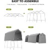 GustoWave 7X15 Ft Outdoor Storage Shed, Portable Garage Tent, Carport Canopy for Motorcycle - 2 of 4