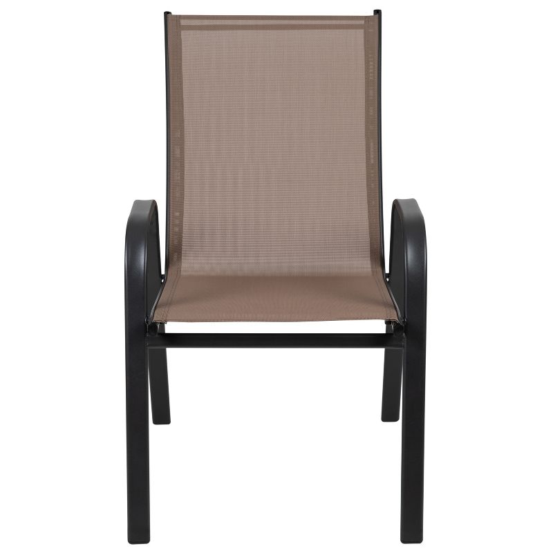 Flash Furniture 4 Pack Brazos Series Outdoor Stack Chair with Flex Comfort Material and Metal Frame, 6 of 14