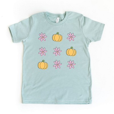The Juniper Shop Pumpkin And Flowers Kids Short Sleeve Tee