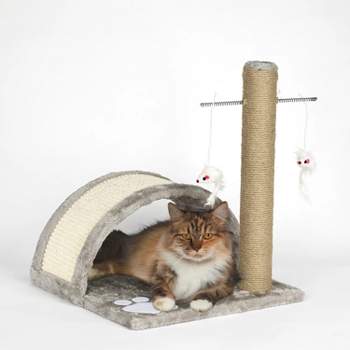 Meow Town Paw Bridge & Scratcher Pole Cat Toy