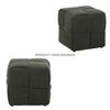 VASIP Brown Corduroy Square Ottoman Footrest, Soft and Comfortable Woven Design Stool for Living Room - 3 of 4
