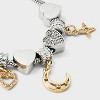 Beloved + Inspired 14K Gold Dipped and Silver Plated Two Tone Charm Moon Heart Bracelet - Gold/Silver - 4 of 4