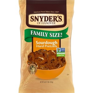 Snyder's of Hanover Pretzels Sourdough Hard Pretzels Family Size - 16oz - 1 of 4