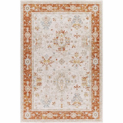 Hauteloom Tsawsen Rust Bordered Oushak Rug