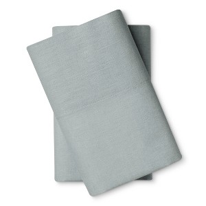 Washed Linen Pillowcase 2-pc Set (Standard) Light Blue - Loft New York
