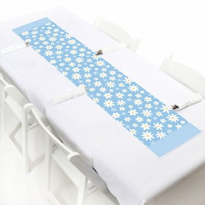 Big Dot of Happiness Blue Daisy Flowers - Petite Floral Party Paper Table Runner - 12 x 60 inches - 1 of 4