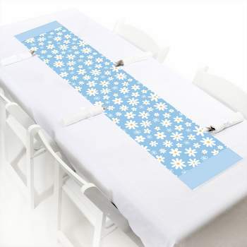 Big Dot of Happiness Blue Daisy Flowers - Petite Floral Party Paper Table Runner - 12 x 60 inches