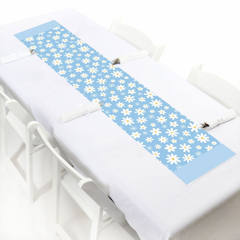 Big Dot of Happiness Blue Daisy Flowers - Petite Floral Party Paper Table Runner - 12 x 60 inches, 1 of 6
