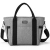 Insulated Cooler Bag Gray with Thermal Foam Insulation Reusable Grocery Bag Transport Cold Or Hot Food Apply to Delivery Bag, Travel Picnic Cooler - 2 of 4