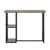 Acme Furniture 47" Zudora Dining Table Antique Oak Sandy Black Finish: Sturdy Metal Pedestal Base, Seats 2 - 4 of 4