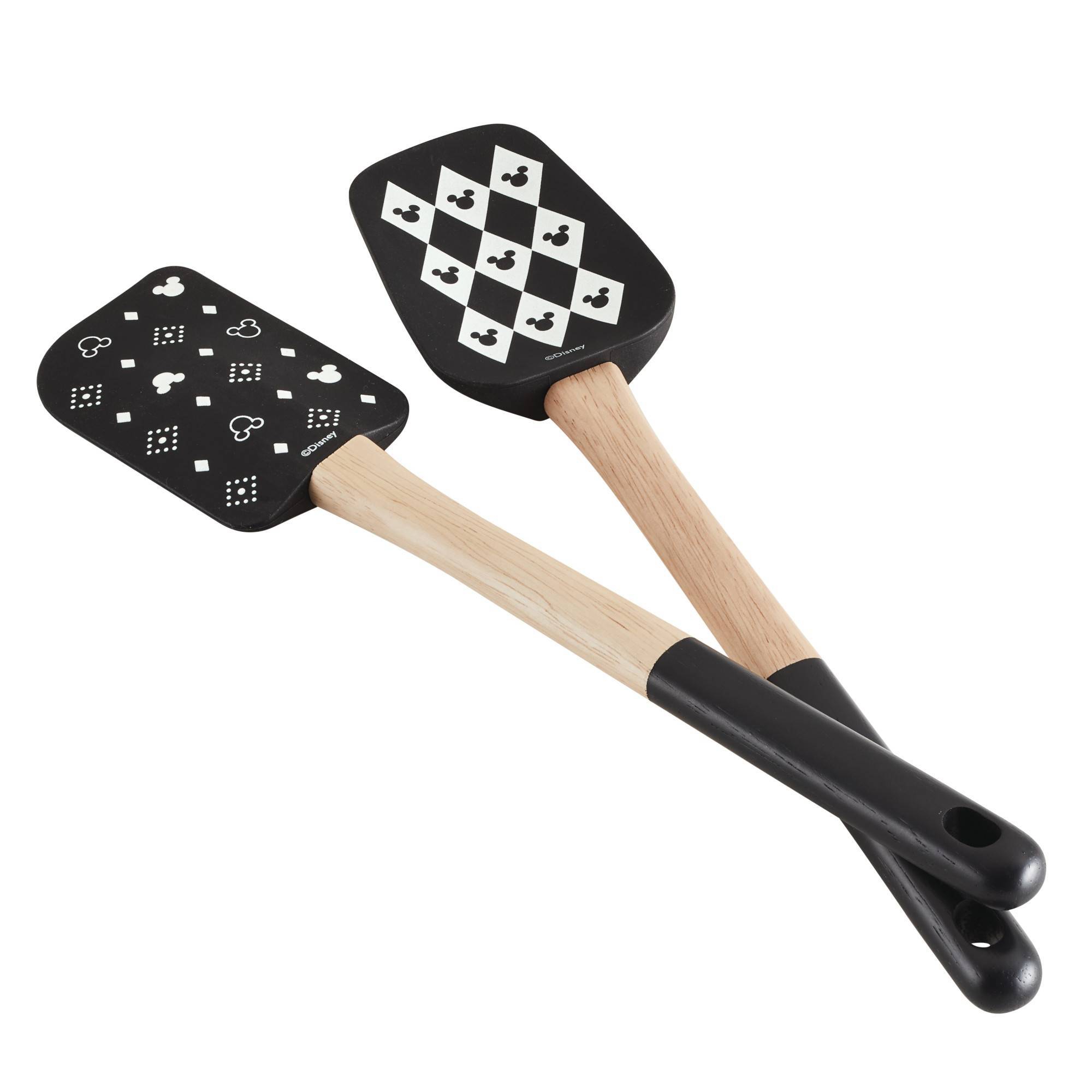 Disney Home Monochrome 2pc Spatula and Spoonula Set Black: Silicone Kitchen Utensils for Adults, Disney Kitchen Collection