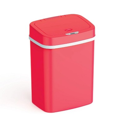 LunaLulinlk 3.2 Gallon Trash Can, Plastic Touchless Bathroom Trash Can, Rose