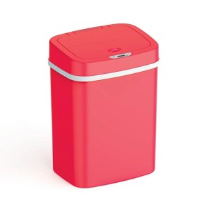 LunaLulinlk 3.2 Gallon Trash Can, Plastic Touchless Bathroom Trash Can, Rose - 1 of 4