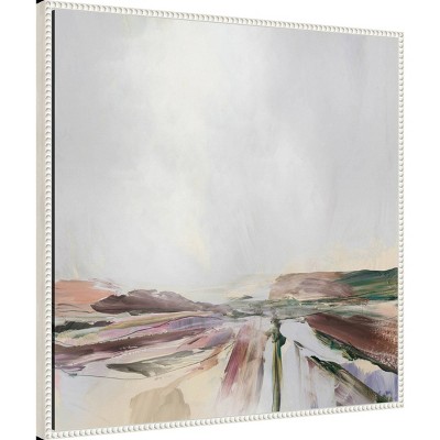 30" x 30" Abstract Landscape Canvas Wall Art with Beaded Frame