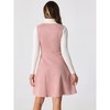 Allegra K Women's U Neck Faux Suede Sleeveless A-Line Pleated Dress - 3 of 4