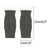 INSPIRE CHIC Women's Knit Lacework Wrist Thumb Hole Half Finger Sleeves Gloves for Christmas Windproof 1 Pair - 2 of 4