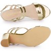Allegra K Women's Open Toe Slingback Block Heel Buckle Ankle Strap Sandals - 4 of 4