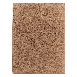 Super Soft Cotton Non Skid Back Sinking Bath Rug 20" x 30" Natural by Castle Hill - 1 of 3