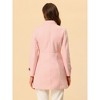 INSPIRE CHIC Women's Stand Collar Double Breasted Slant Pockets Trendy Outwear Winter Coat - 4 of 4