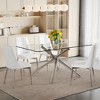 5-Piece Dining Set with Tempered Glass Table and 4 PU Armless Chairs - 2 of 4