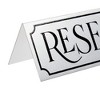 Juvale 12-Pack Small Metal Reserved Table Signs for Wedding, Restaurant, Seating Reservation, Etched Silver Design, 4.7x1.5 in - 3 of 4
