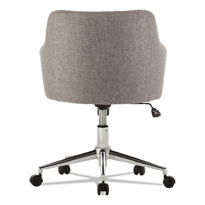 Gray Tweed Mid-Back Swivel Office Chair with Chrome Base
