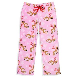 Rudolph The Red-Nosed Reindeer Women's Fleece Plush Sleep Pajama Pants - 1 of 4