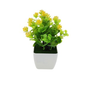 Unique Bargains Realistic Artificial Plants Eucalyptus & Lotus Arrangement Plastic 2.95"x2.95"x7.48" 1 Pcs - 1 of 4