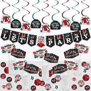 Big Dot of Happiness Christmas Pajamas - Holiday Plaid PJ Party Supplies Decoration Kit - Decor Galore Party Pack - 51 Pieces - 1 of 4