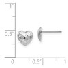 Black Bow Jewelry 7mm Diamond-Cut Domed Heart Earrings in 14k White Gold - 3 of 4